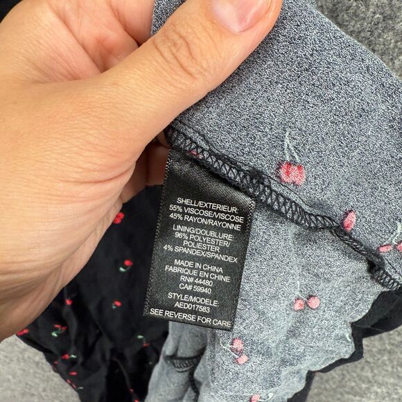 AFRM Dress Women M Medium Black Cherry Print Maxi Long V-Neck Lined Sleeveless - Picture 7 of 8